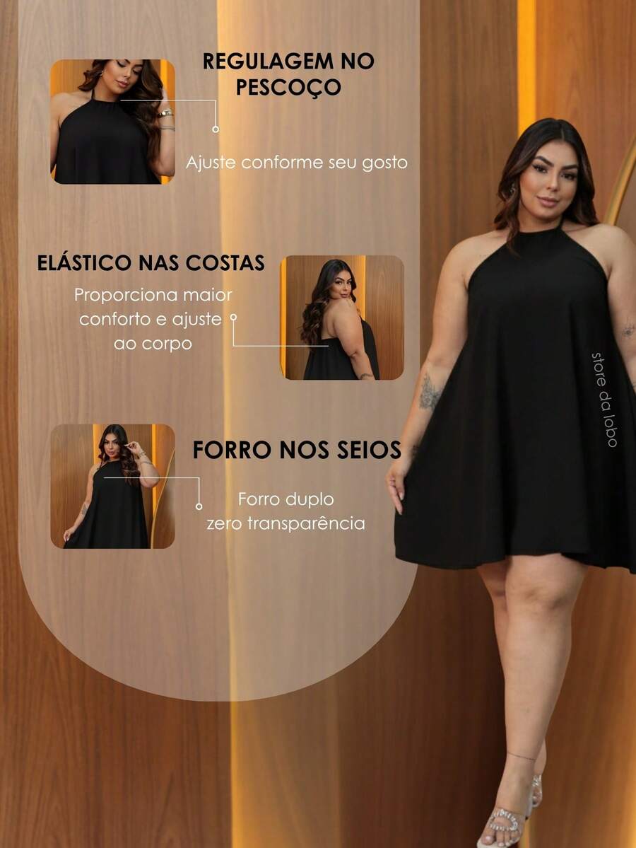 Vestido Feminino Plus Size Curto