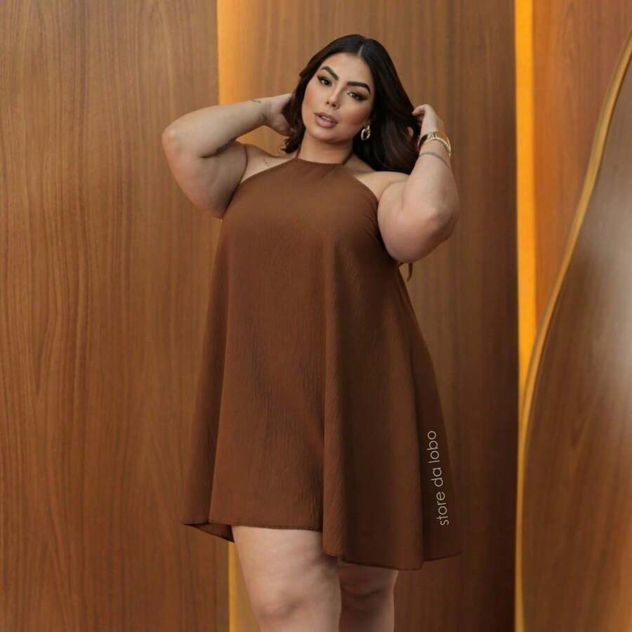 Vestido Feminino Plus Size Curto