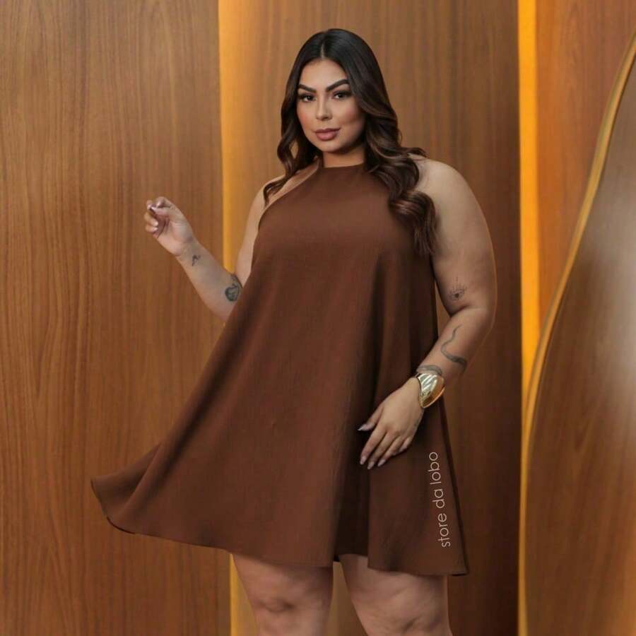 Vestido Feminino Plus Size Curto