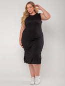 Vestido Regata Canelado Plus Size Vermelho