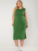 Vestido Regata Canelado Plus Size Vermelho