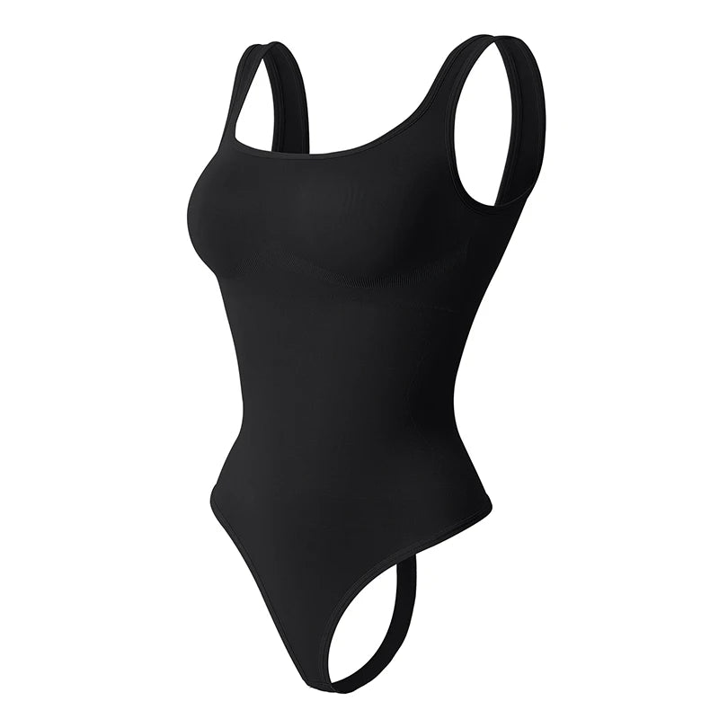 Bodysuits for Women Tummy Control Shapewear Seamless Square Neck Thong Bodysuit Shaper Tank Top Jumpsuit