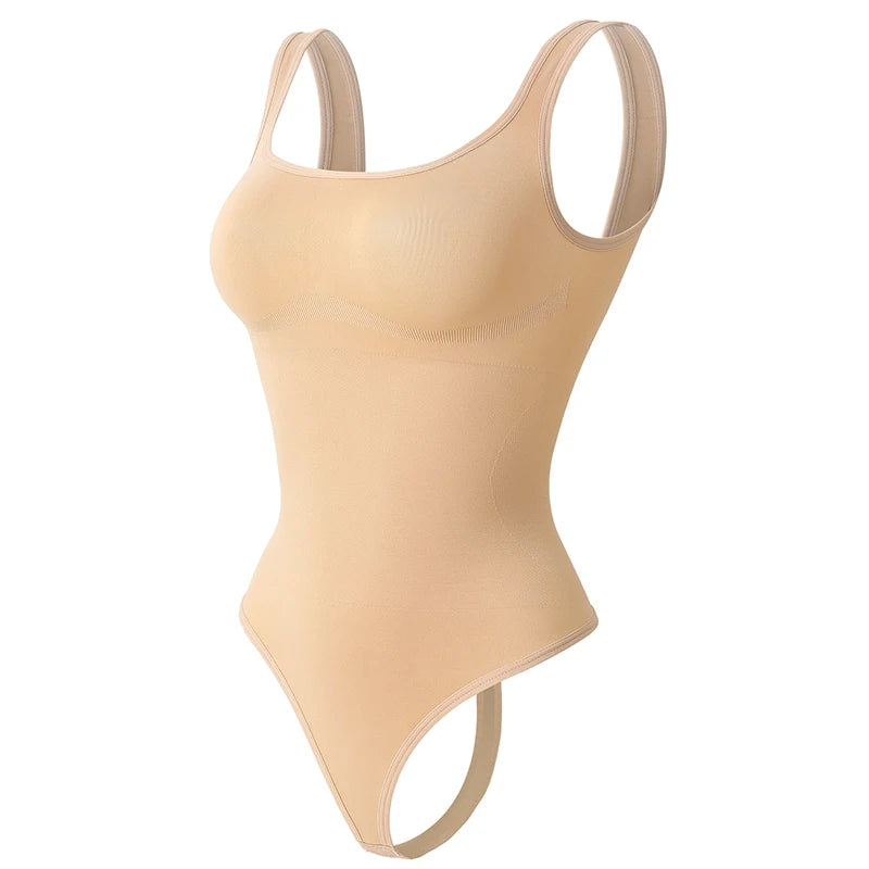 Bodysuits for Women Tummy Control Shapewear Seamless Square Neck Thong Bodysuit Shaper Tank Top Jumpsuit