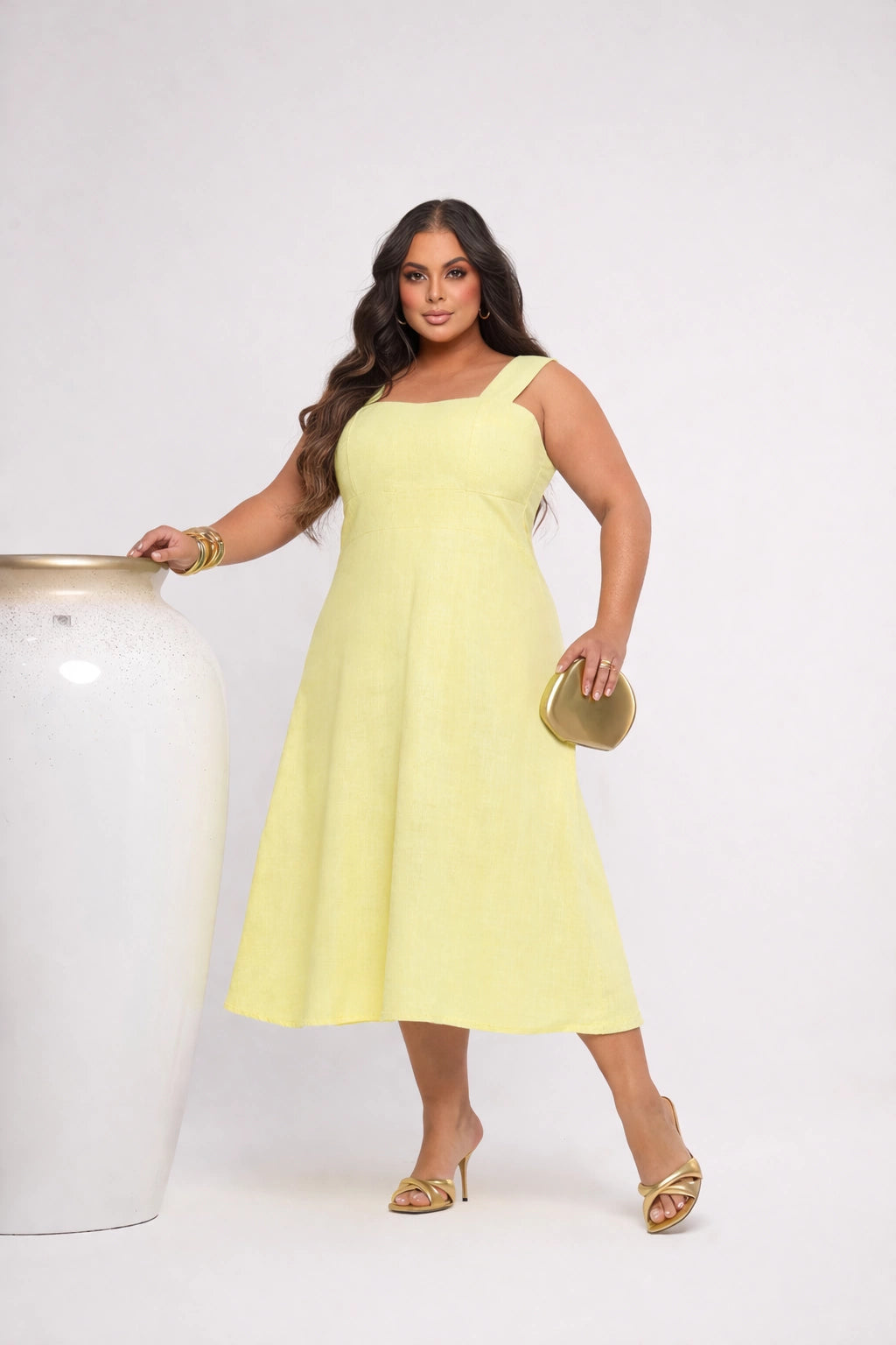 Vestido Pâmela Linho Plus Size