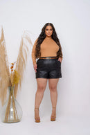 Shorts Natalie Couro Plus Size