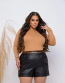 Shorts Natalie Couro Plus Size