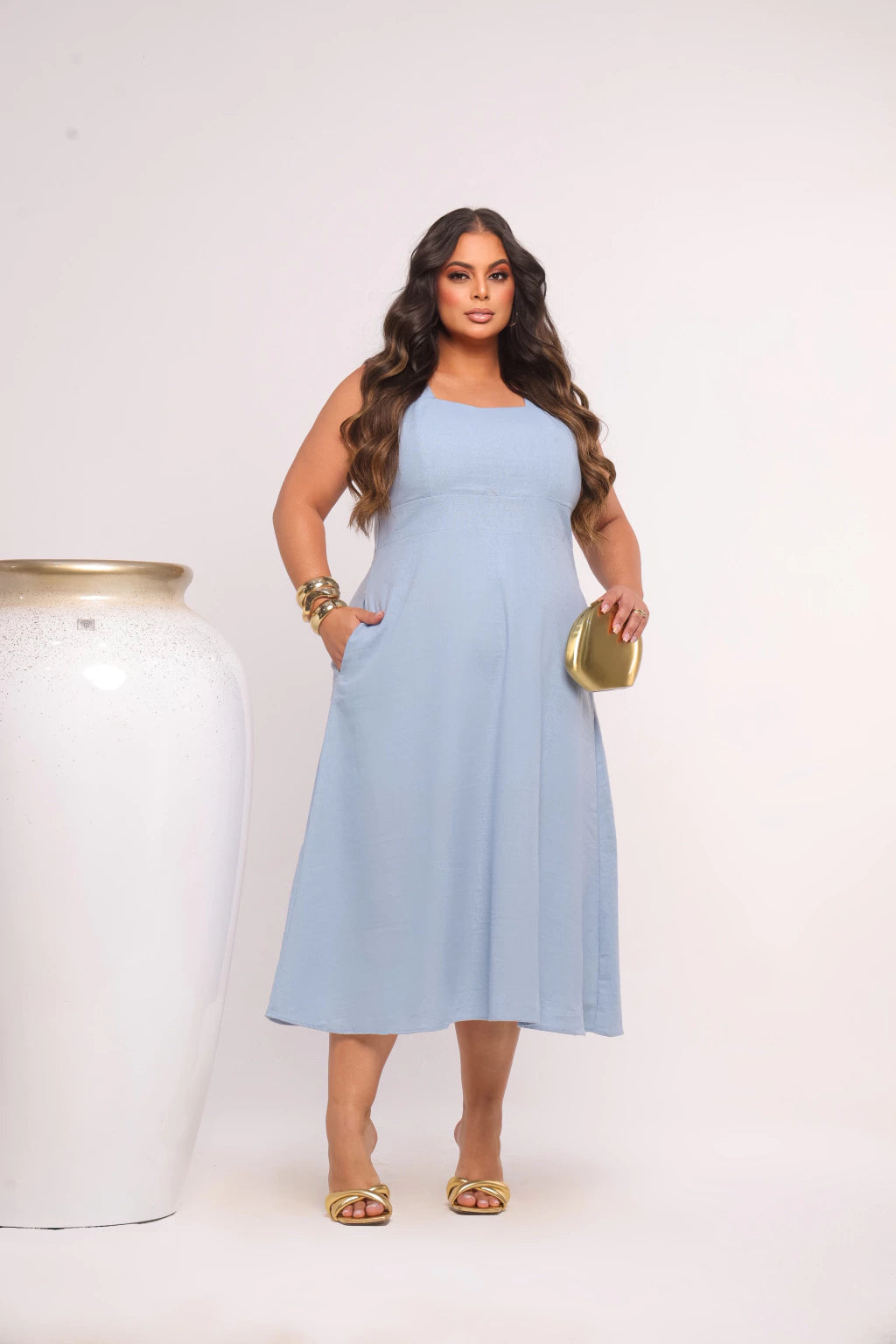 Vestido Pâmela Linho Plus Size